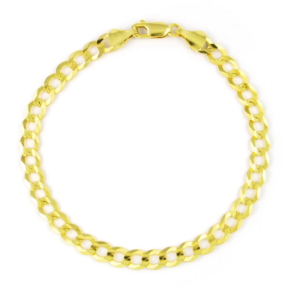 14k Yellow Gold curb Cuban Chain 14k solid Length 8” , 5.5mm, 5.1 gr